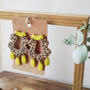 Bijoux grandes boucles léopard et gouttes Anis