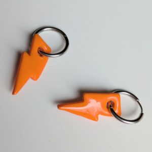 Pampilles interchangeables pour créoles / éclair orange clémentine