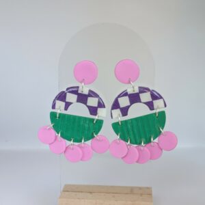 Modèle Kelly damier violet et blanc