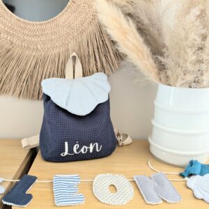 Sac à dos rabat coquillage personnalisable