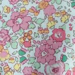 popeline fleurs rose fond blanc