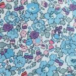 popeline coton fleurs bleues