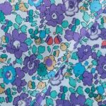 popeline coton fleurs violet