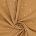 Double gaze pois doré camel