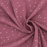 double gaze à pois dorés framboise