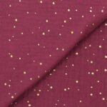 Double gaze pois dorés lie de vin