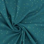 Double gaze pois dorés paon