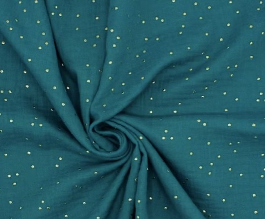 Double gaze pois dorés paon