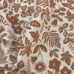 double gaze imprimée fleurs Imina camel