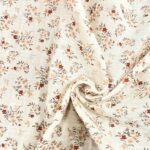 double gaze imprimée manra fond écru