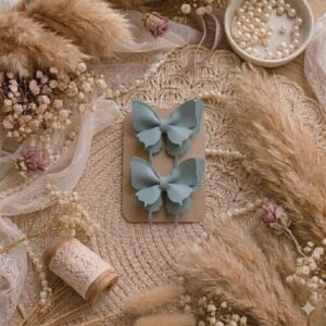 Duo de barrettes bleu/gris