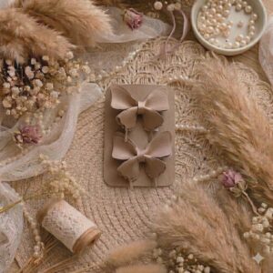 Duo de barrettes bronze clair