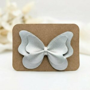 Barrette papillon argenté