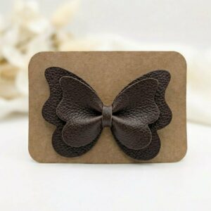 Barrette papillon brun foncé