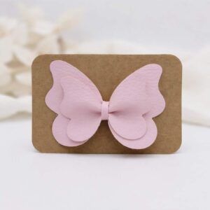 Barrette papillon rose
