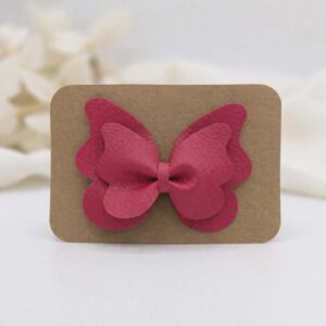 Barrette papillon rose foncé